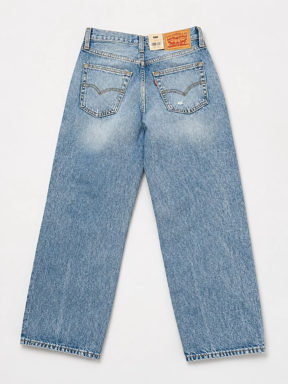Levi’s Women’s 94 Baggy Jeans 24x31 Light Wash Distressed Mid Rise Straight Leg - Picture 3 of 12